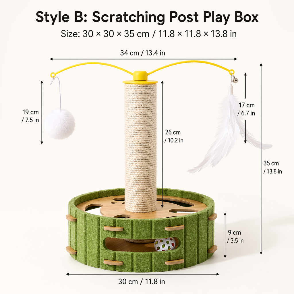 🔥 50% OFF 🐱 Interactive Cat Hide-and-Seek Toy Box with Felt Scratcher