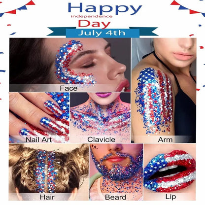 🇺🇸 4th of July Glitter Stick – Red, White & Blue Body & Hair Sparkle