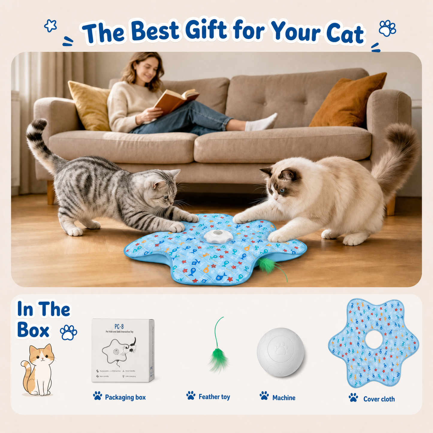 Smart Interactive Feather Cat Toy – Relieves Boredom and Encourages Active Play