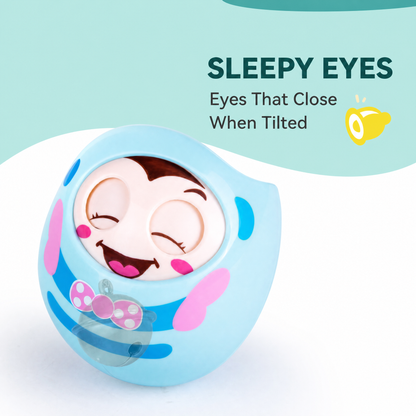 Roly Poly Baby Toy Soothing Tinkling Winking Early Educational Teething Tool