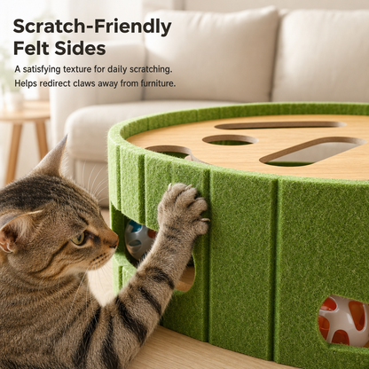 🔥 50% OFF 🐱 Interactive Cat Hide-and-Seek Toy Box with Felt Scratcher