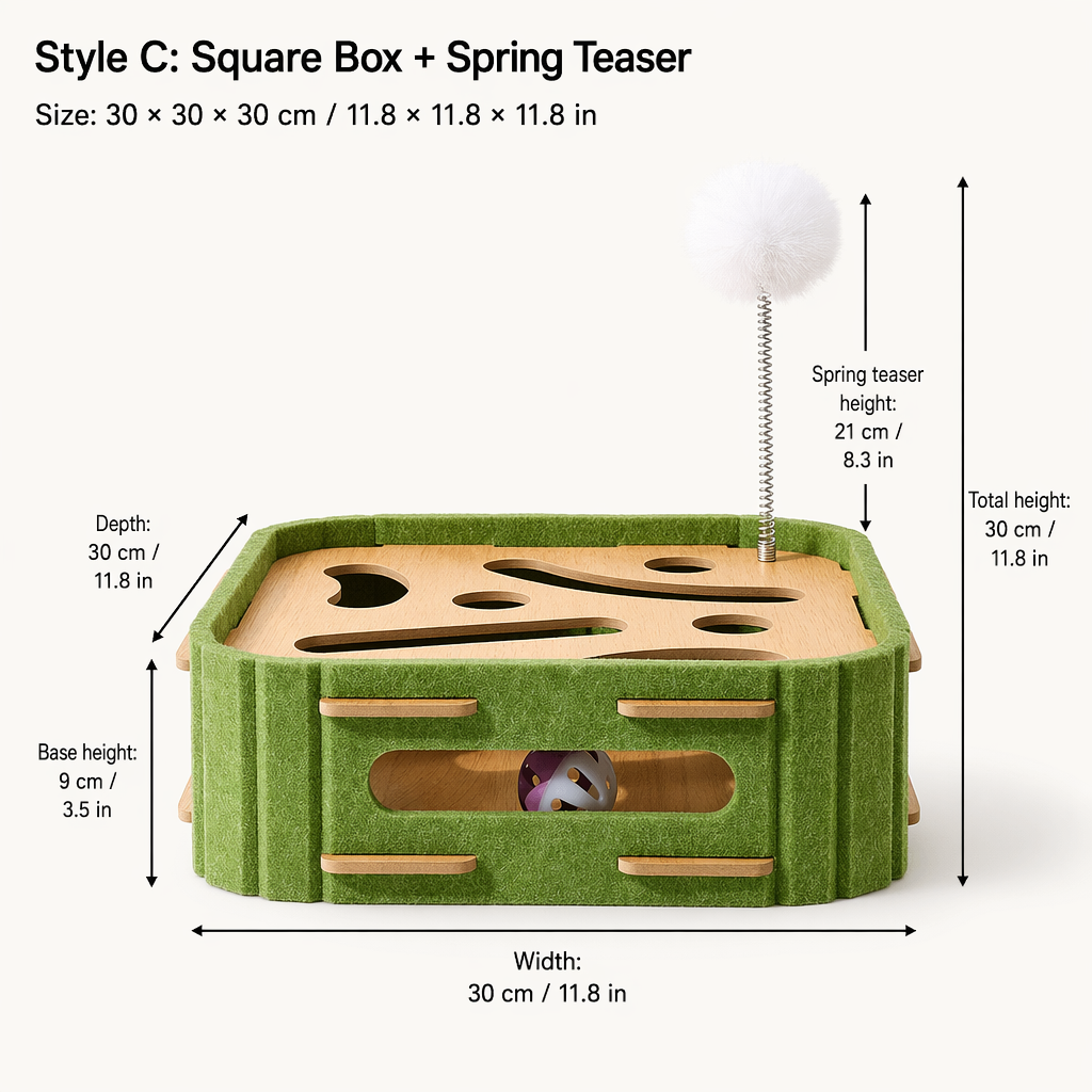🔥 50% OFF 🐱 Interactive Cat Hide-and-Seek Toy Box with Felt Scratcher