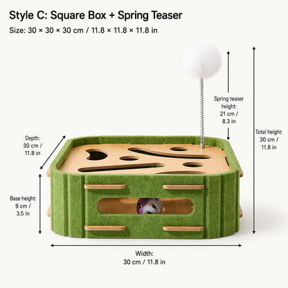 🔥 50% OFF 🐱 Interactive Cat Hide-and-Seek Toy Box with Felt Scratcher