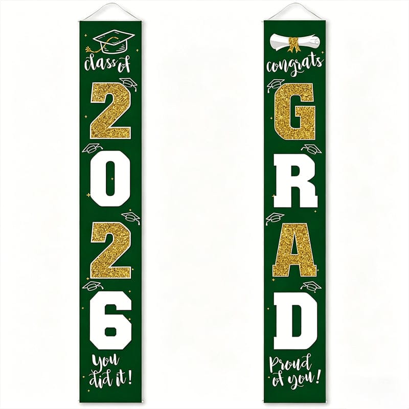 🔥LAST DAY 50% OFF - 🎓Class of 2026 Graduation Banner | Congrats Grad Front Door Porch Decor for Graduation Party