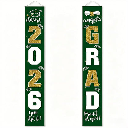 🔥LAST DAY 50% OFF - 🎓Class of 2026 Graduation Banner | Congrats Grad Front Door Porch Decor for Graduation Party
