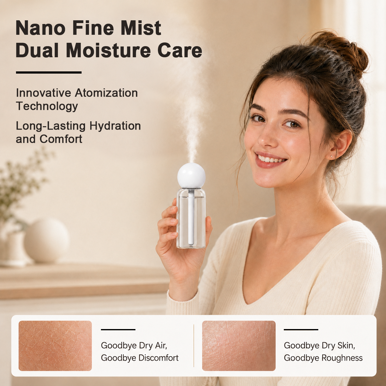 Nano Mist Humidifier for Home, Office & Car