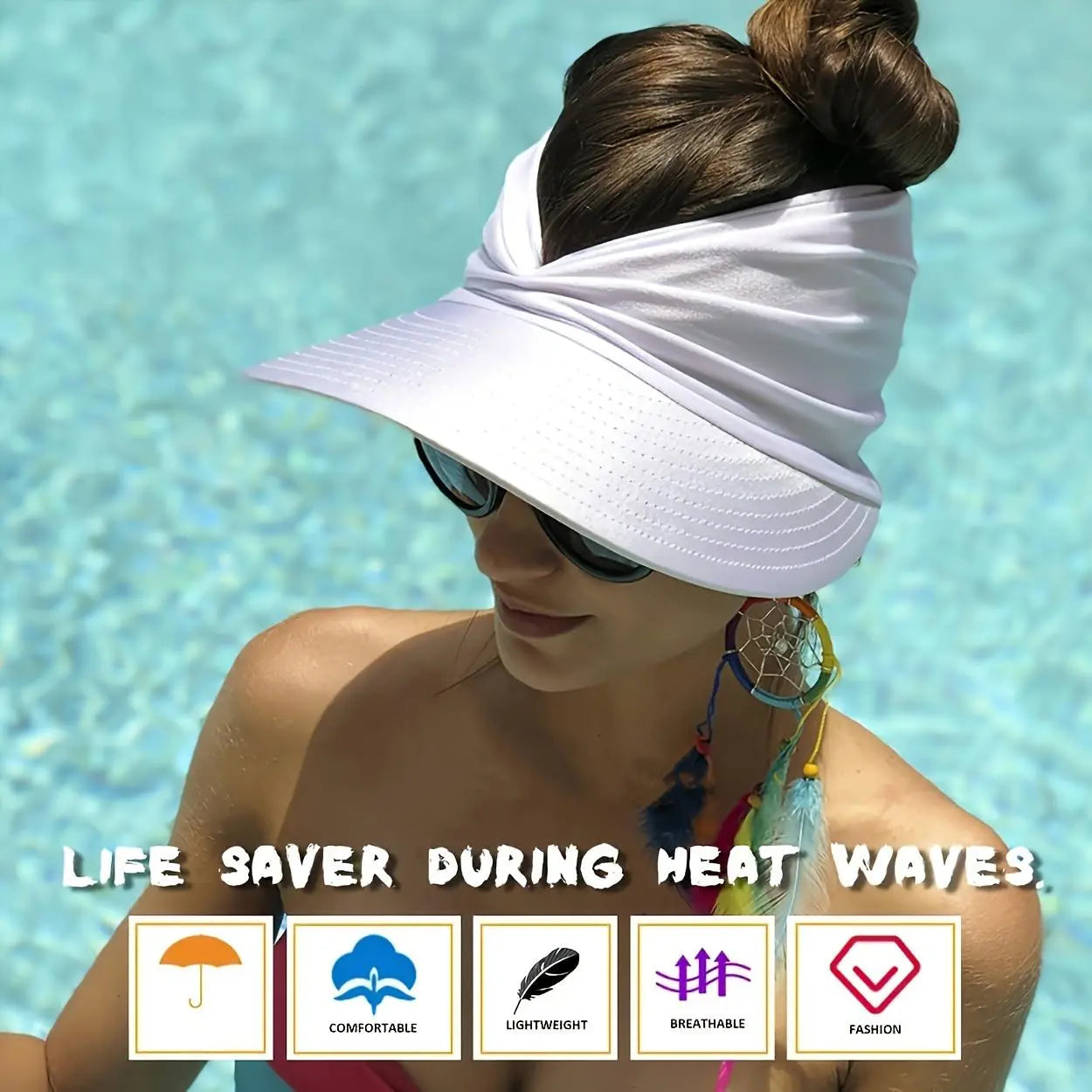 Women’s UPF 50+ UV Protection Sun Visor Hat
