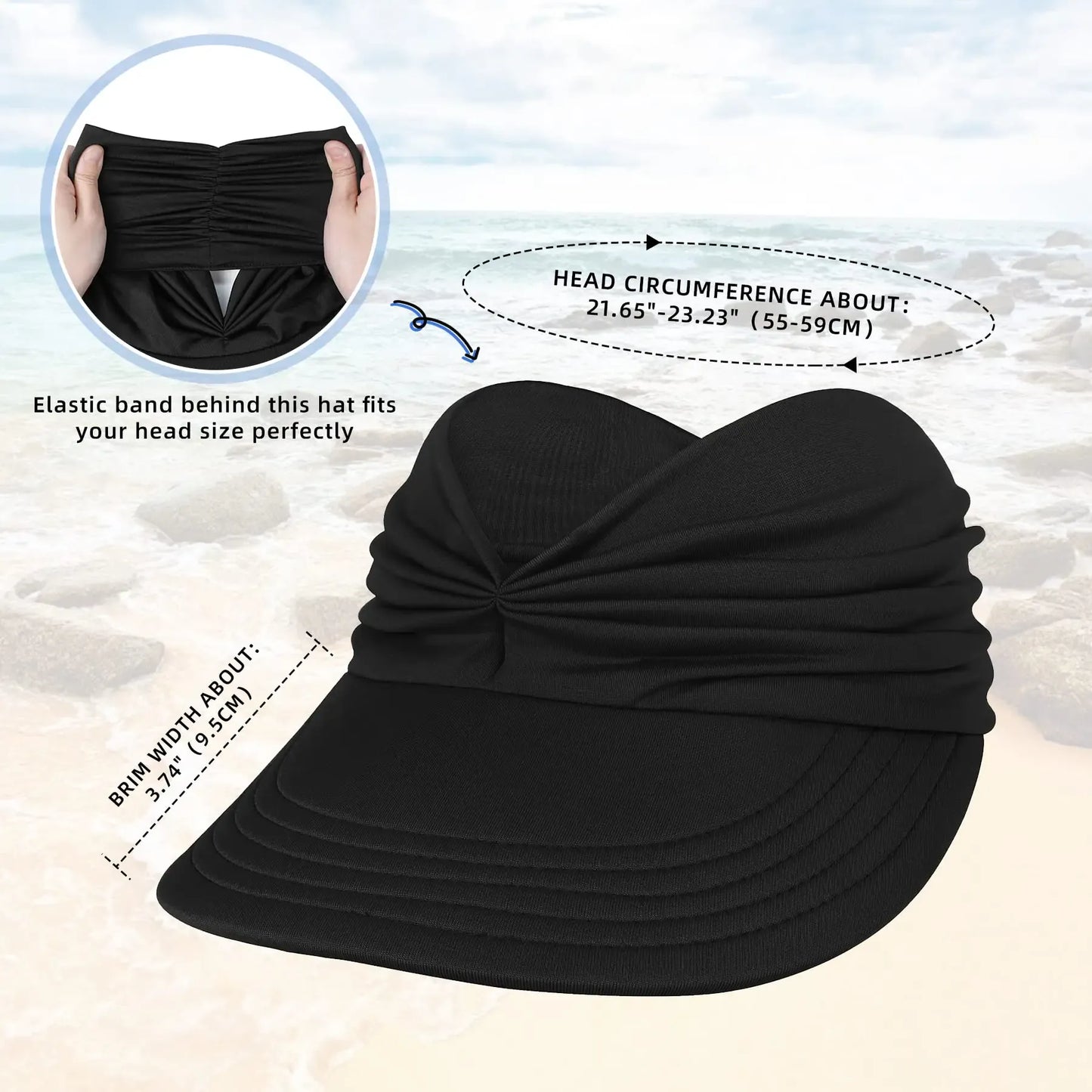 Women’s UPF 50+ UV Protection Sun Visor Hat