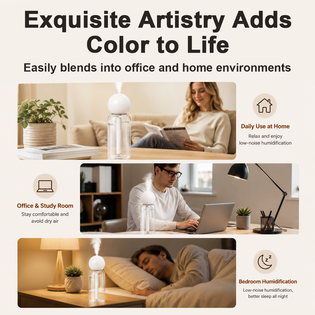 Nano Mist Humidifier for Home, Office & Car