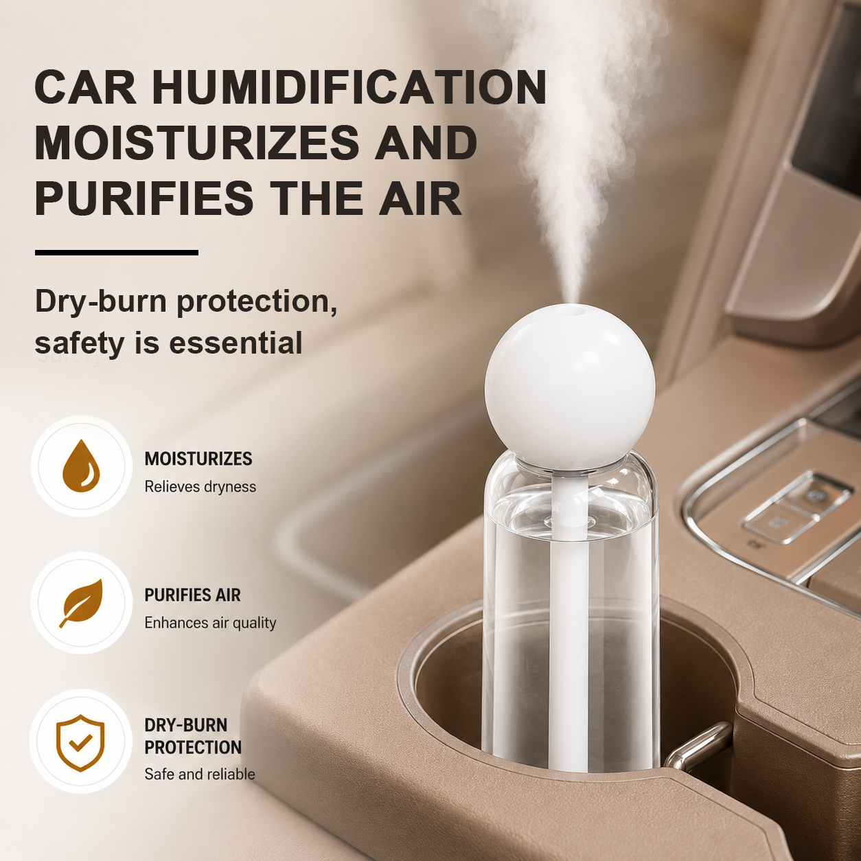 Nano Mist Humidifier for Home, Office & Car