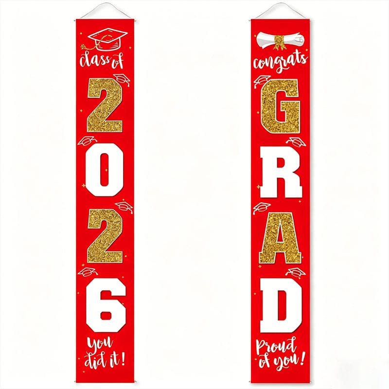🔥LAST DAY 50% OFF - 🎓Class of 2026 Graduation Banner | Congrats Grad Front Door Porch Decor for Graduation Party