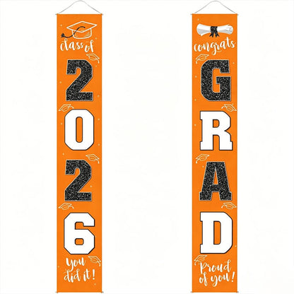🔥LAST DAY 50% OFF - 🎓Class of 2026 Graduation Banner | Congrats Grad Front Door Porch Decor for Graduation Party
