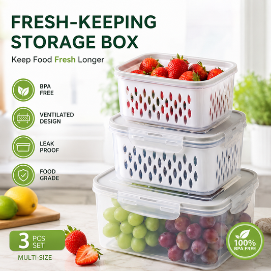 4-in-1 Produce Storage Containers (3-Pack Set)