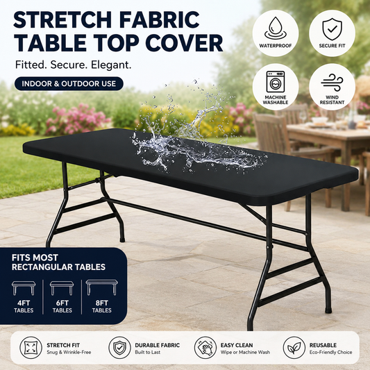 Pack Stretch Fabric Table Top Cap Cover, fits 4ft/6ft/8ft Tables