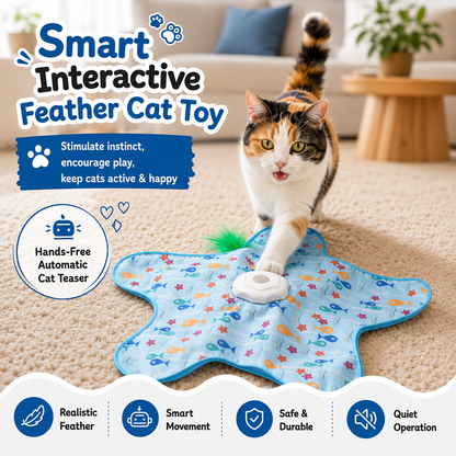 Smart Interactive Feather Cat Toy – Relieves Boredom and Encourages Active Play