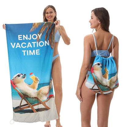 ✨ Luxury 2-in-1 Organic Cotton Towel Bag