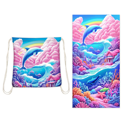 ✨ Luxury 2-in-1 Organic Cotton Towel Bag