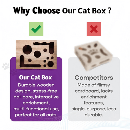 🎁😻 Cat scratching toy box, easily care for your cat's nails without nail clippers or nail file.