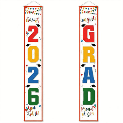 🔥LAST DAY 50% OFF - 🎓Class of 2026 Graduation Banner | Congrats Grad Front Door Porch Decor for Graduation Party