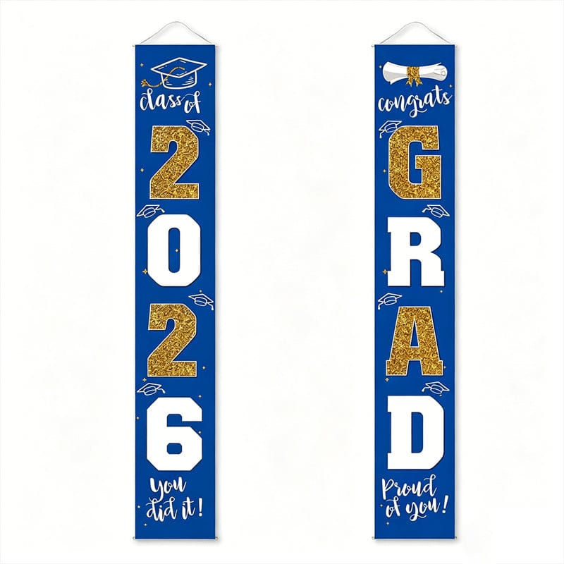 🔥LAST DAY 50% OFF - 🎓Class of 2026 Graduation Banner | Congrats Grad Front Door Porch Decor for Graduation Party