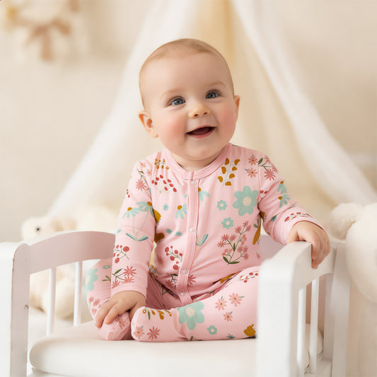 Whimsical Garden Bunny Baby Romper