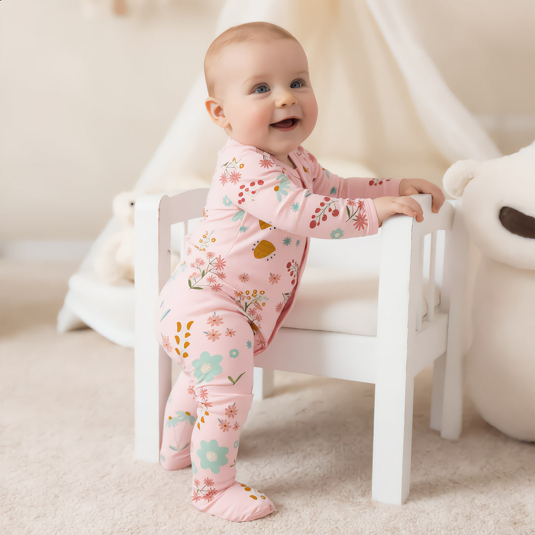 Whimsical Garden Bunny Baby Romper