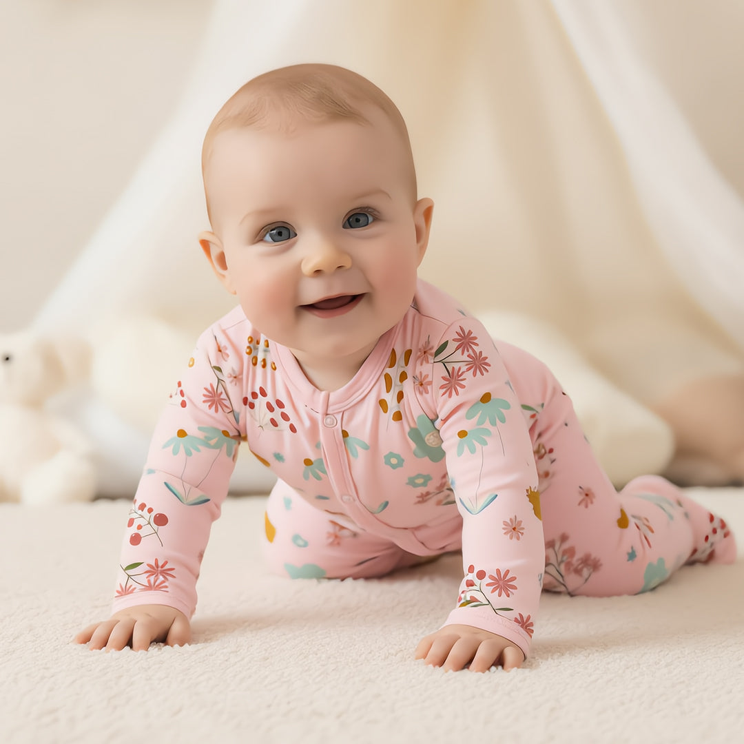 Whimsical Garden Bunny Baby Romper