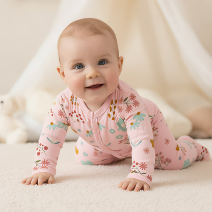 Whimsical Garden Bunny Baby Romper