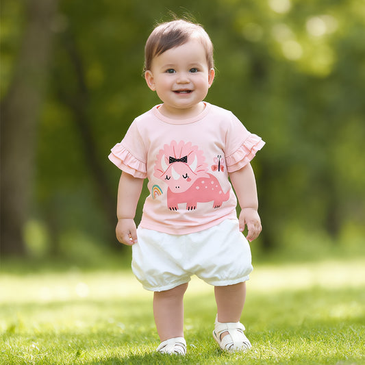 Dino-Sweet Flutter Sleeve Tee