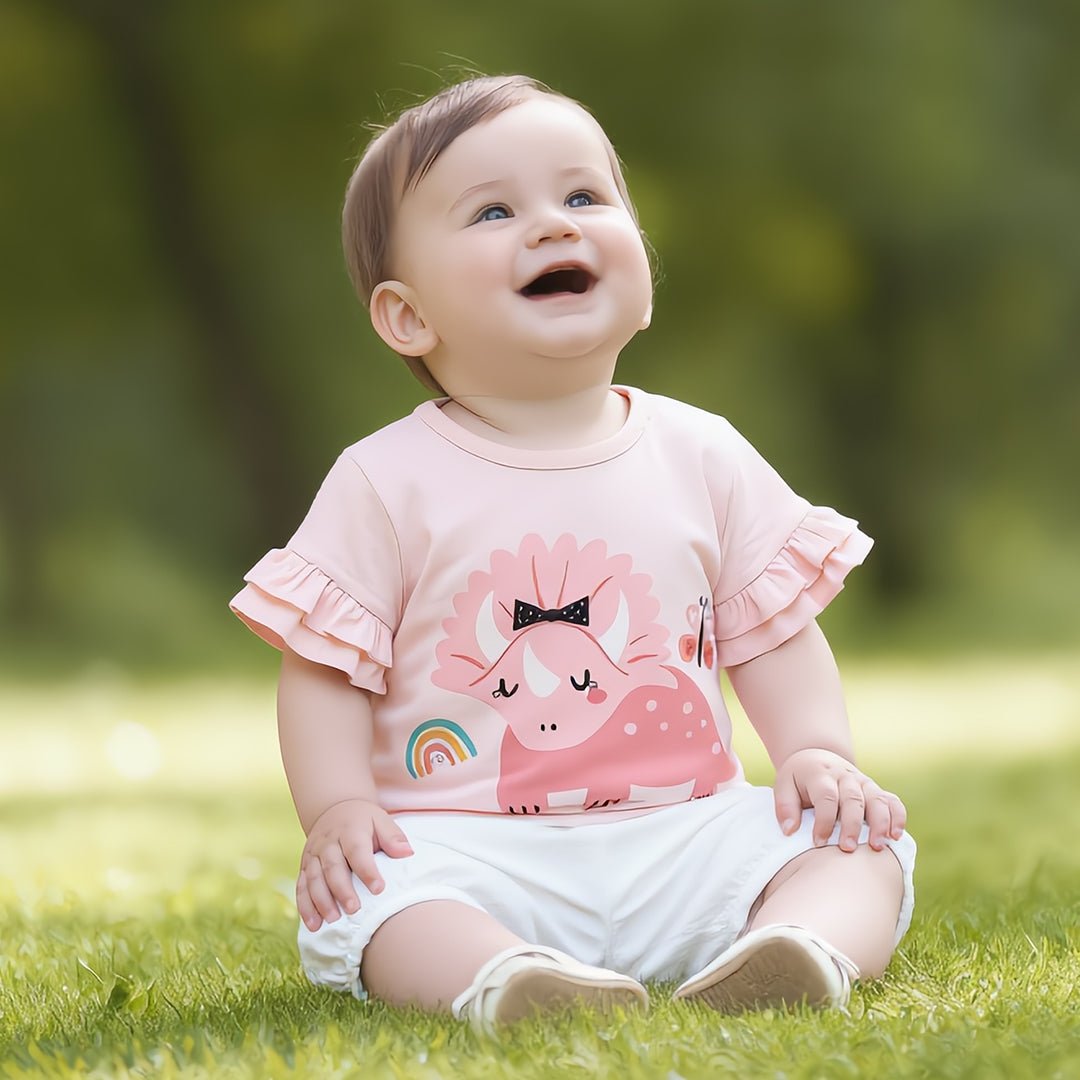 Dino-Sweet Flutter Sleeve Tee