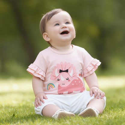 Dino-Sweet Flutter Sleeve Tee