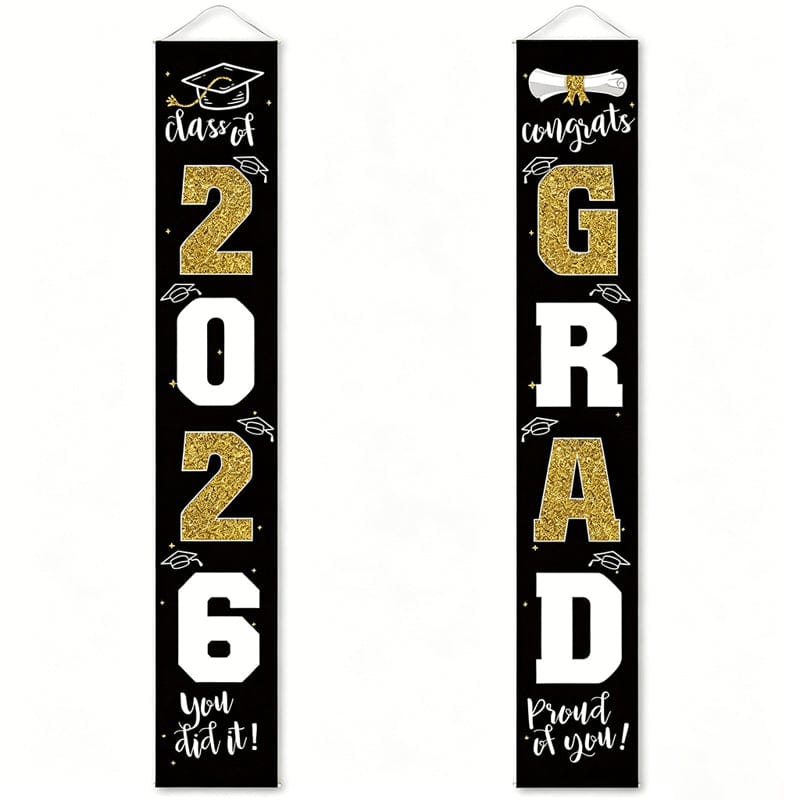 🔥LAST DAY 50% OFF - 🎓Class of 2026 Graduation Banner | Congrats Grad Front Door Porch Decor for Graduation Party