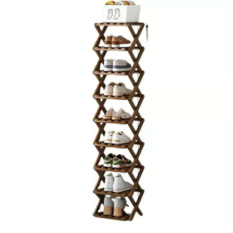 Durable Foldable Bamboo Shoe Rack