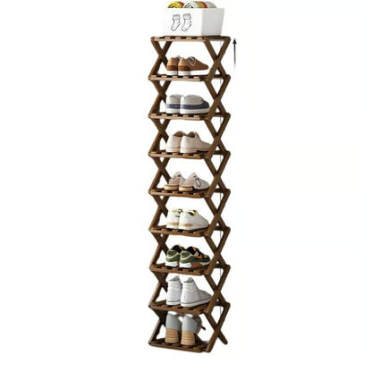 Durable Foldable Bamboo Shoe Rack