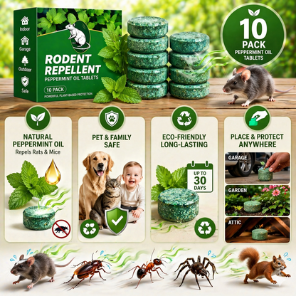 Natural Peppermint Rodent Repellent Tablets 10 Pack