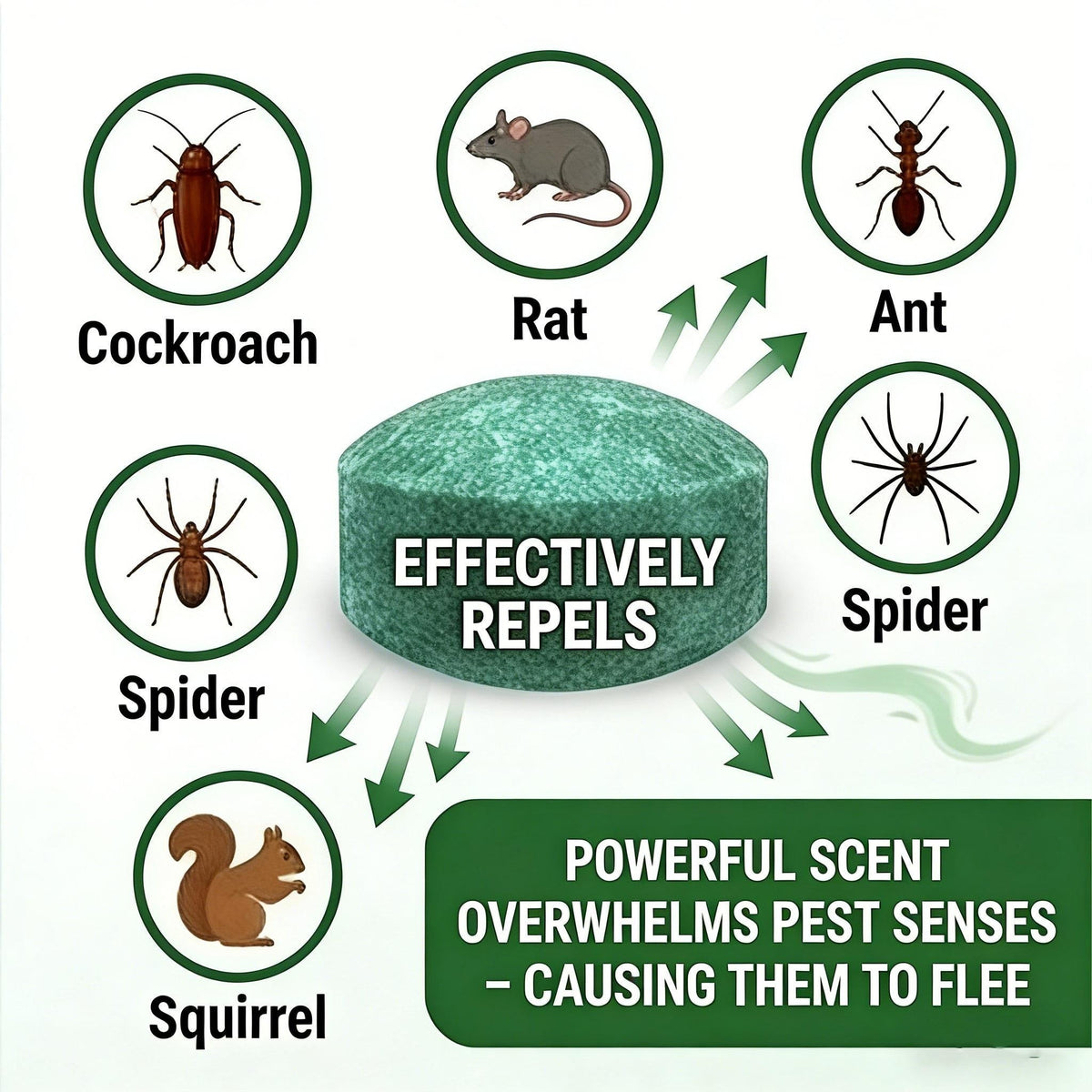 Natural Peppermint Rodent Repellent Tablets 10 Pack