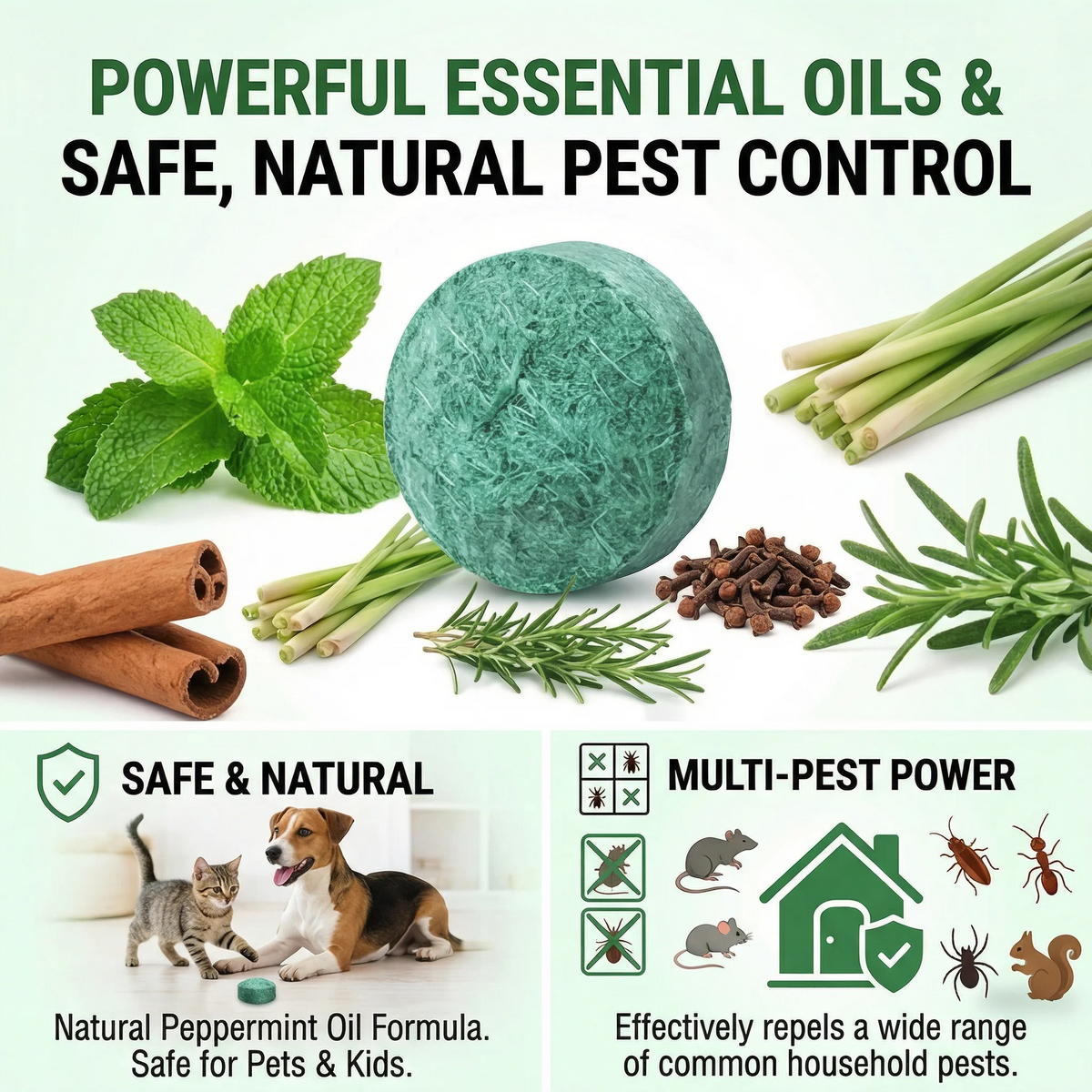 Natural Peppermint Rodent Repellent Tablets 10 Pack