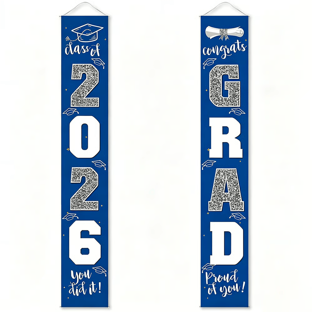 🔥LAST DAY 50% OFF - 🎓Class of 2026 Graduation Banner | Congrats Grad Front Door Porch Decor for Graduation Party