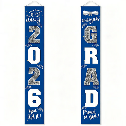 🔥LAST DAY 50% OFF - 🎓Class of 2026 Graduation Banner | Congrats Grad Front Door Porch Decor for Graduation Party