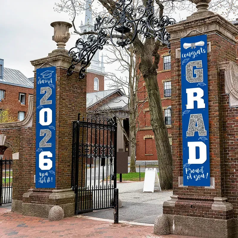 🔥LAST DAY 50% OFF - 🎓Class of 2026 Graduation Banner | Congrats Grad Front Door Porch Decor for Graduation Party