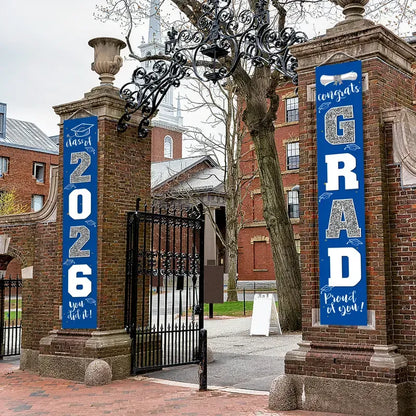 🔥LAST DAY 50% OFF - 🎓Class of 2026 Graduation Banner | Congrats Grad Front Door Porch Decor for Graduation Party