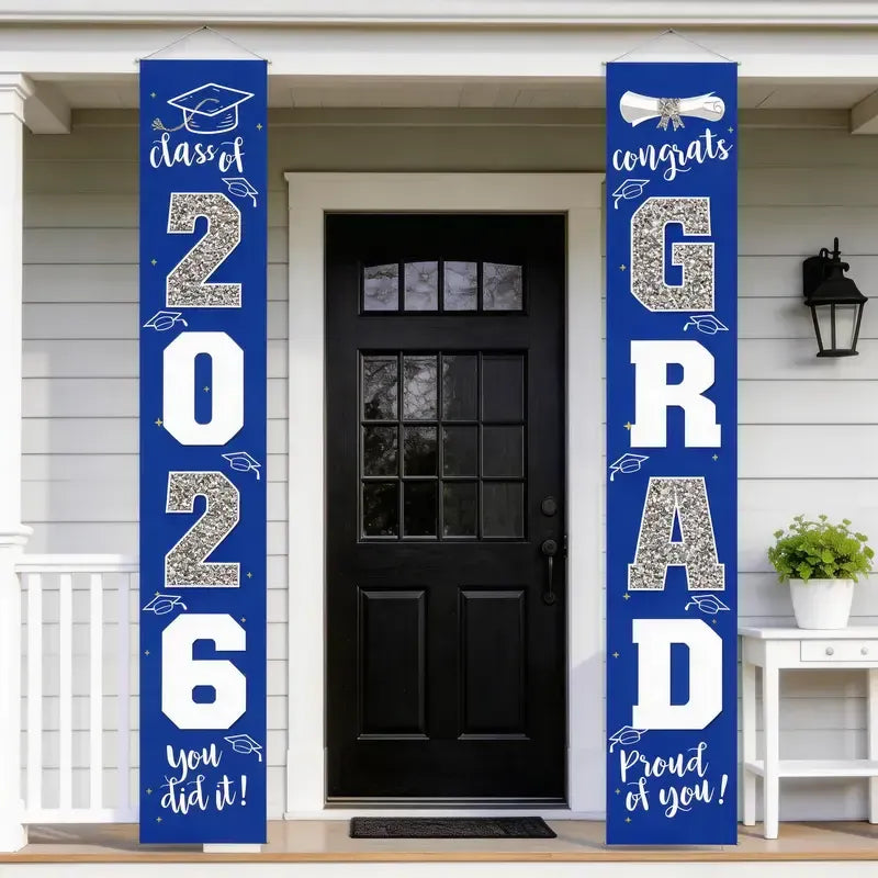 🔥LAST DAY 50% OFF - 🎓Class of 2026 Graduation Banner | Congrats Grad Front Door Porch Decor for Graduation Party