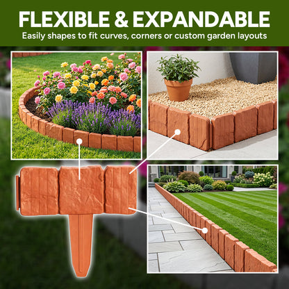 🌻Premium-Quality, Durable Faux Stone Garden Border Fence🌻Stone-Look Decorative Garden Border